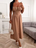 sukienka ITALIA VALDORO – elegancka sukienka midi na ramiączkach - obrazek 5