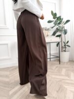 Materiałowe spodnie z zakładkami eleganckie - obrazek 2
