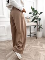 Materiałowe spodnie z zakładkami eleganckie - obrazek 4